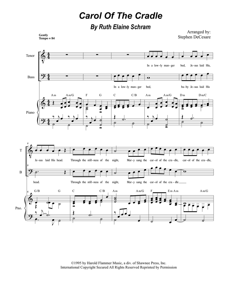 Carol Of The Cradle Vocal Duet scores gallery preview page 1
