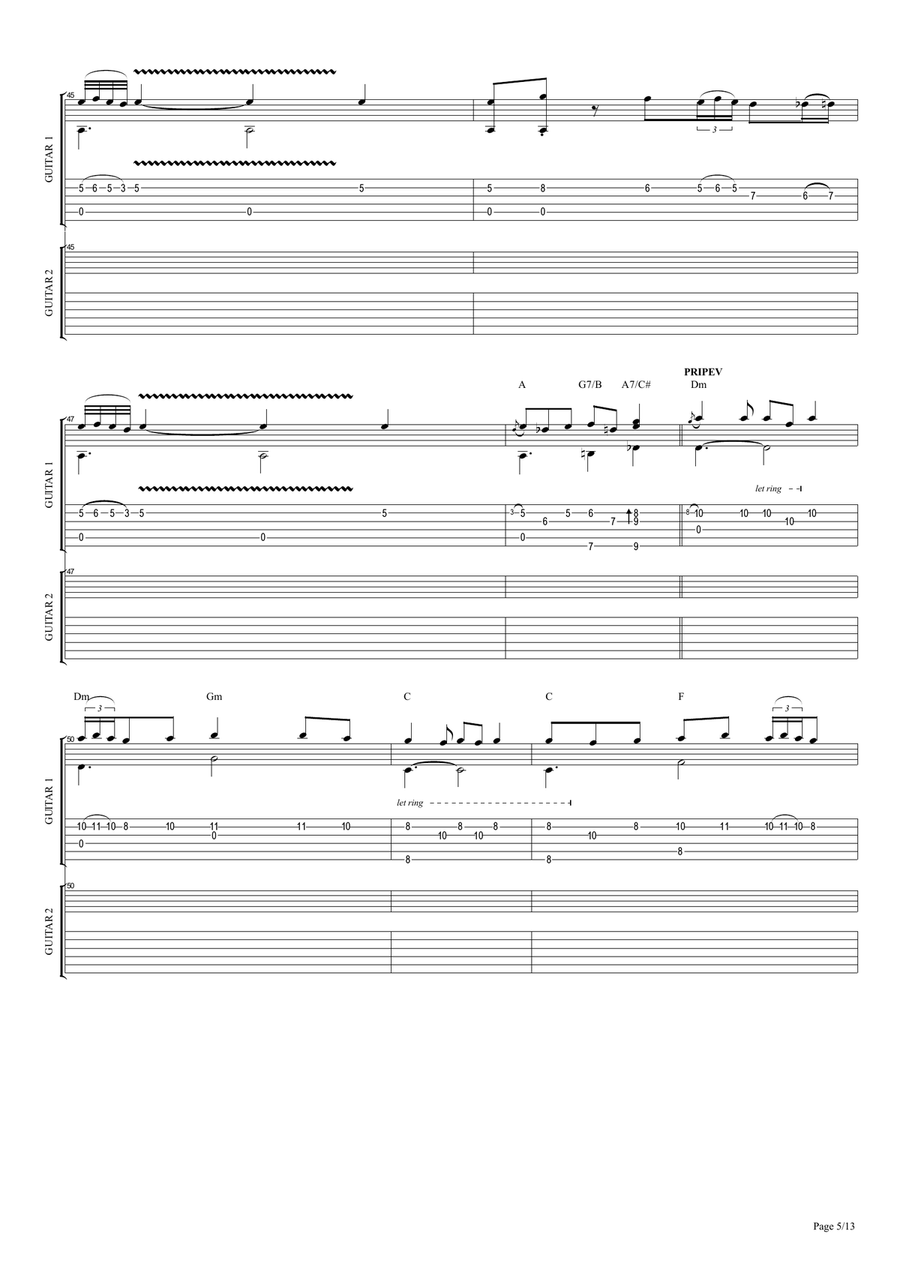 Йовано, Йованке (Кавър Класическа Китара) - Jovano, Jovanke (acoustic cover by SLAVE) Acoustic Guitar scores gallery preview page 6