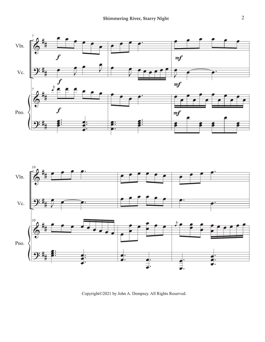 Shimmering River, Starry Night (Piano Trio): Violin, Cello and Piano Piano Trio scores gallery preview page 6