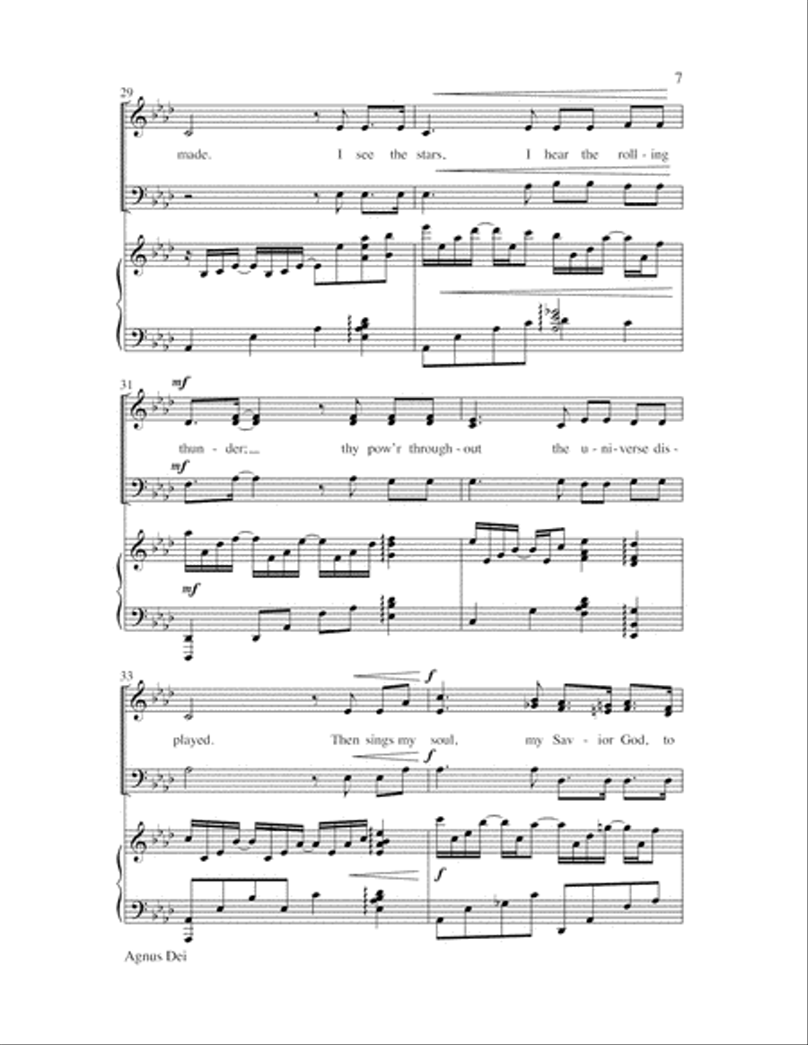 Agnus Dei with How Great Thou Art 3-Part scores gallery preview page 7