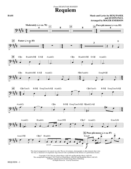 Requiem (from Dear Evan Hansen) (arr. Roger Emerson) - Bass