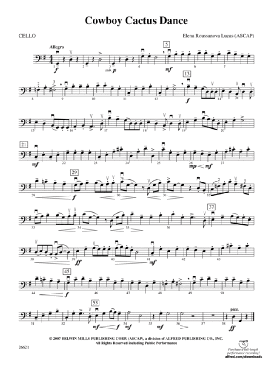 Cowboy Cactus Dance: Cello String Orchestra scores gallery preview page 1
