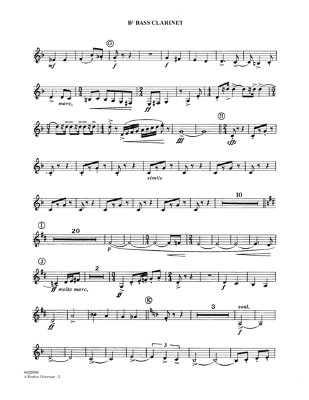 A Festive Overture - Bb Bass Clarinet