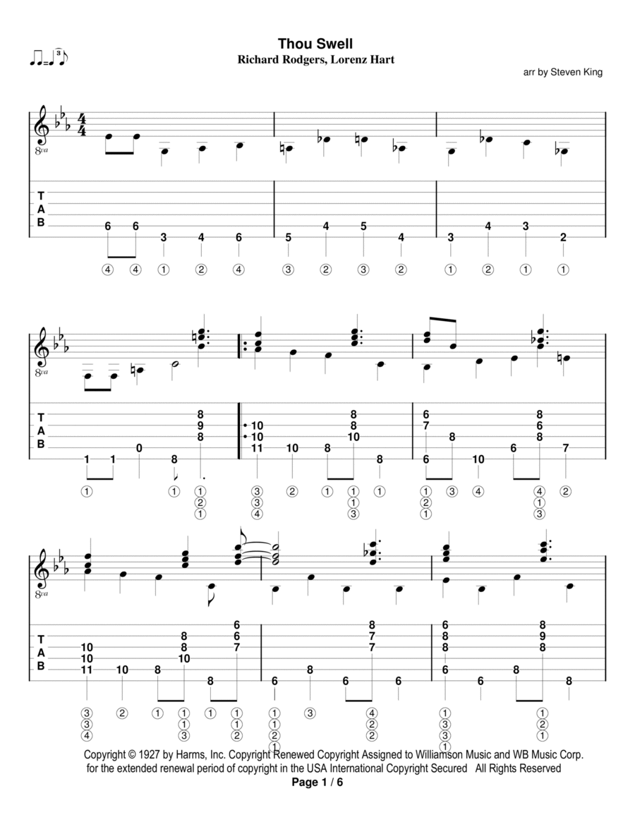 Thou Swell Guitar Solo scores gallery preview page 1