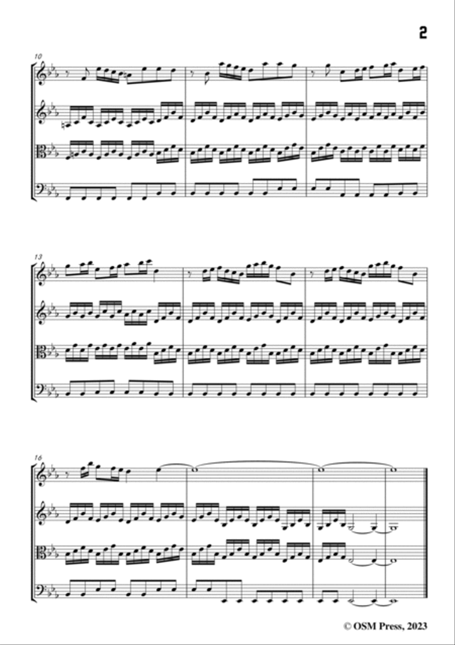Vivaldi-Largo,RV 297 No.2,from L'inverno(Winter) - Score Only String Quartet scores gallery preview page 3
