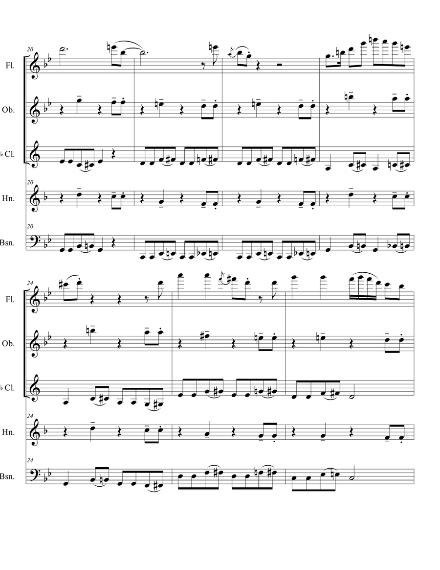 Baby Elephant Walk Woodwind Quintet scores gallery preview page 4