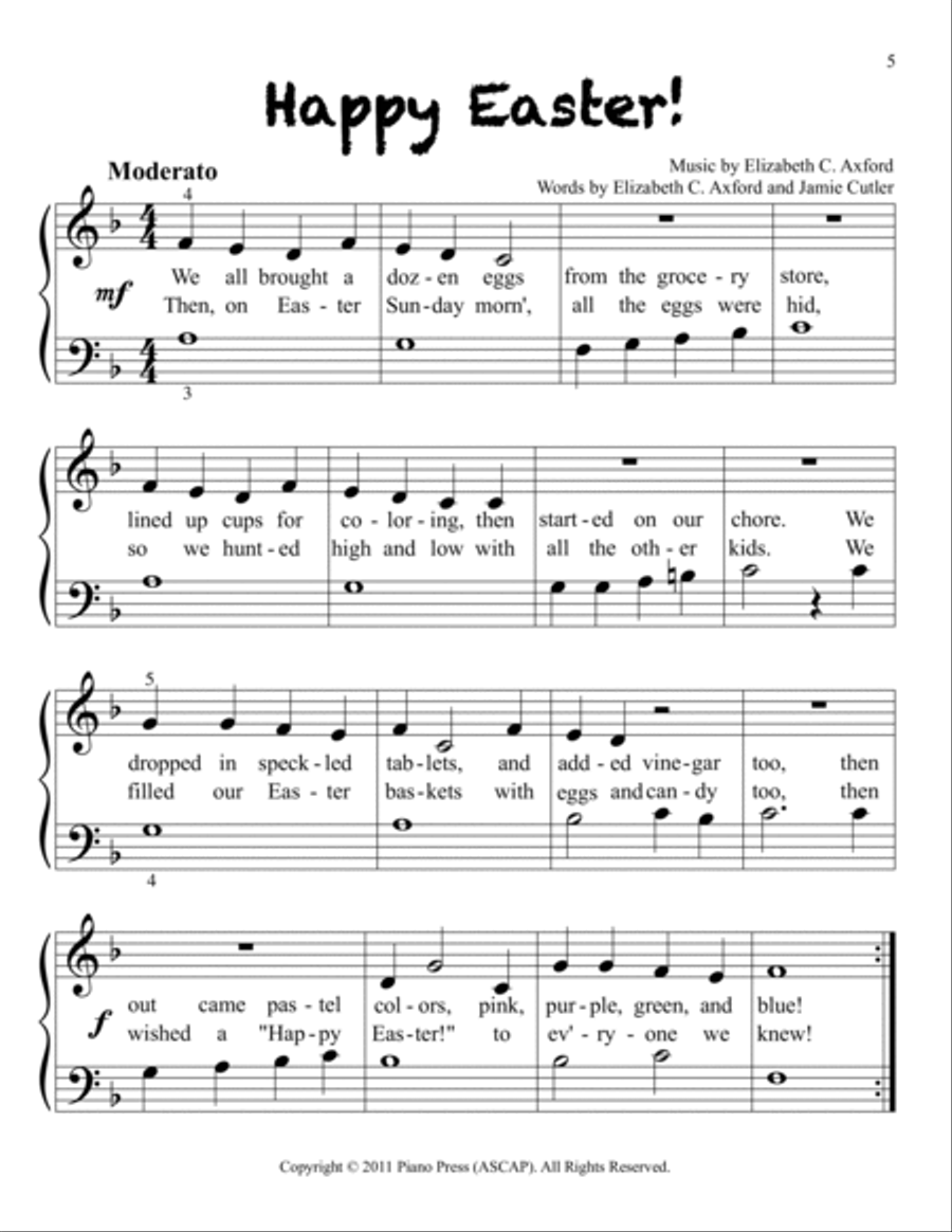 My Easter Fun Book Easy Piano scores gallery preview page 6
