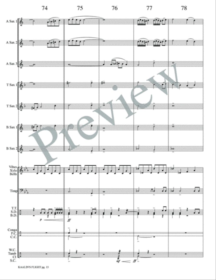 Kaalin's Flight Kaalin's Flight Small Ensemble scores gallery preview page 17