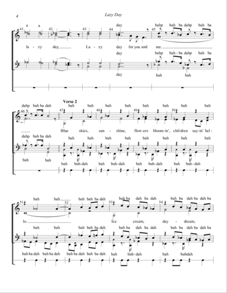 Lazy Day (arr. David Wright) SSAA scores gallery preview page 4