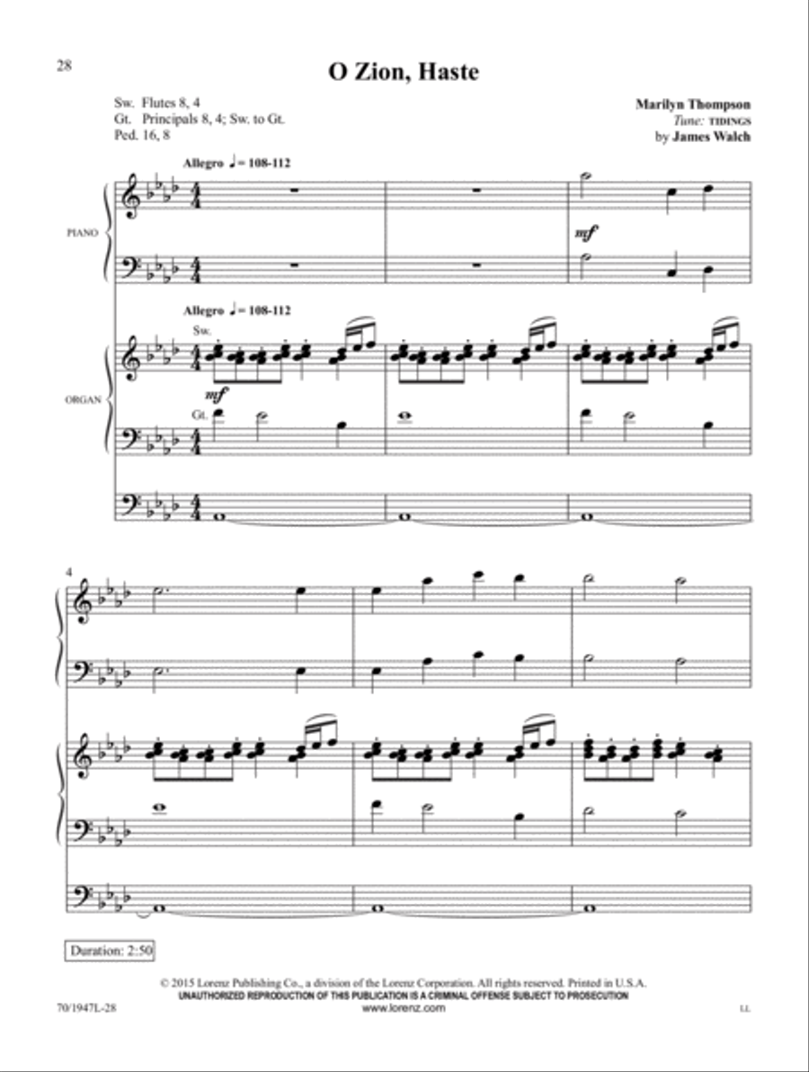 Begin the Song of Praise! Organ scores gallery preview page 14