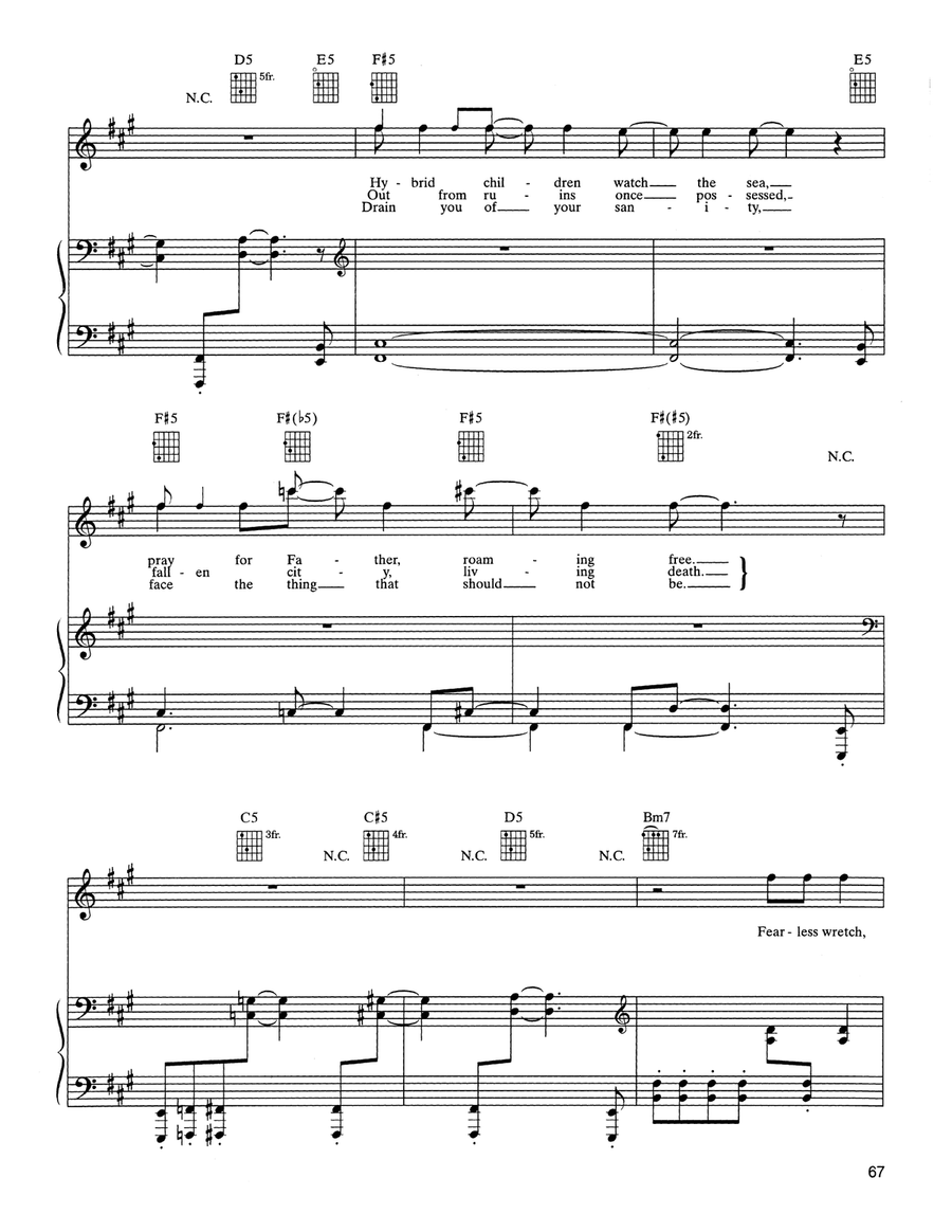 The Thing That Should Not Be Piano, Vocal, Guitar scores gallery preview page 3