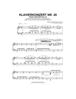 Piano Concerto No.20, theme from the Second Movement (Romance)