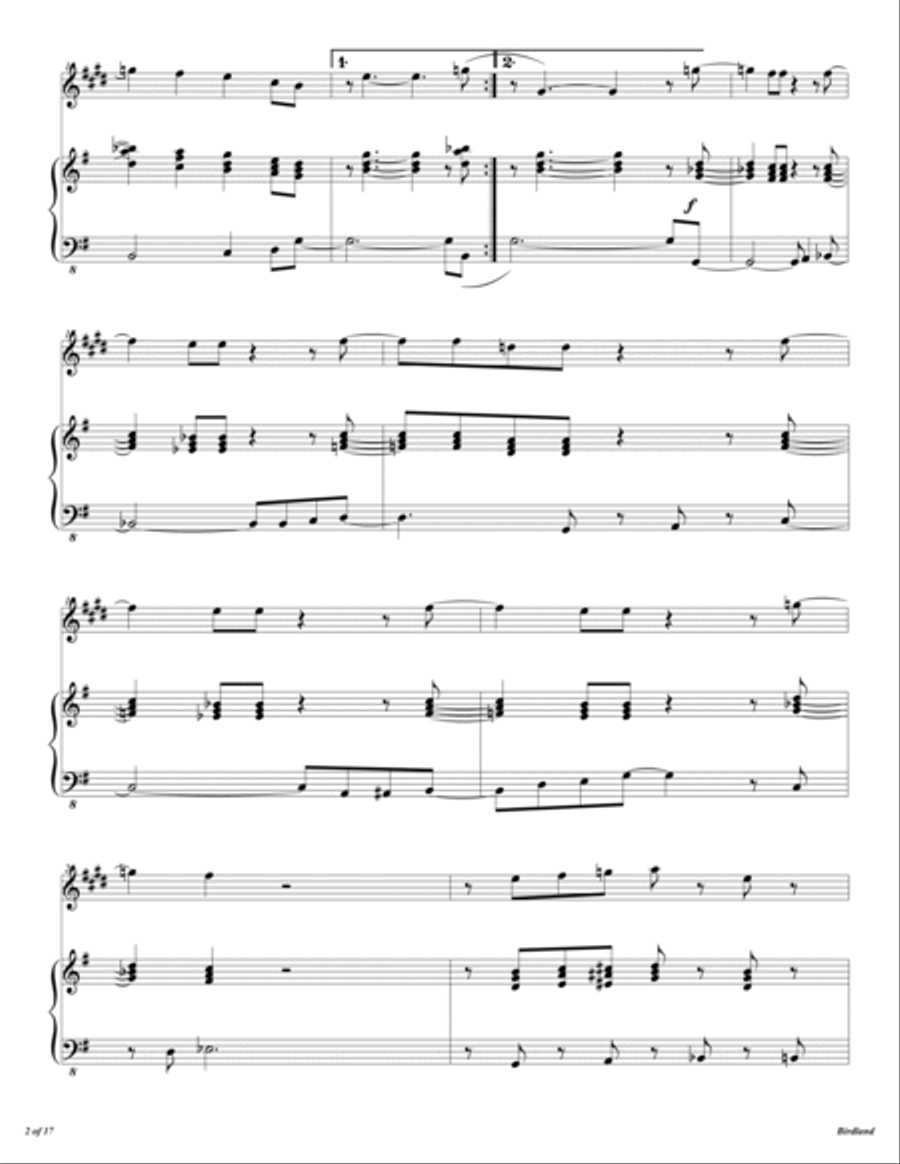 Birdland Birdland Alto Saxophone scores gallery preview page 3