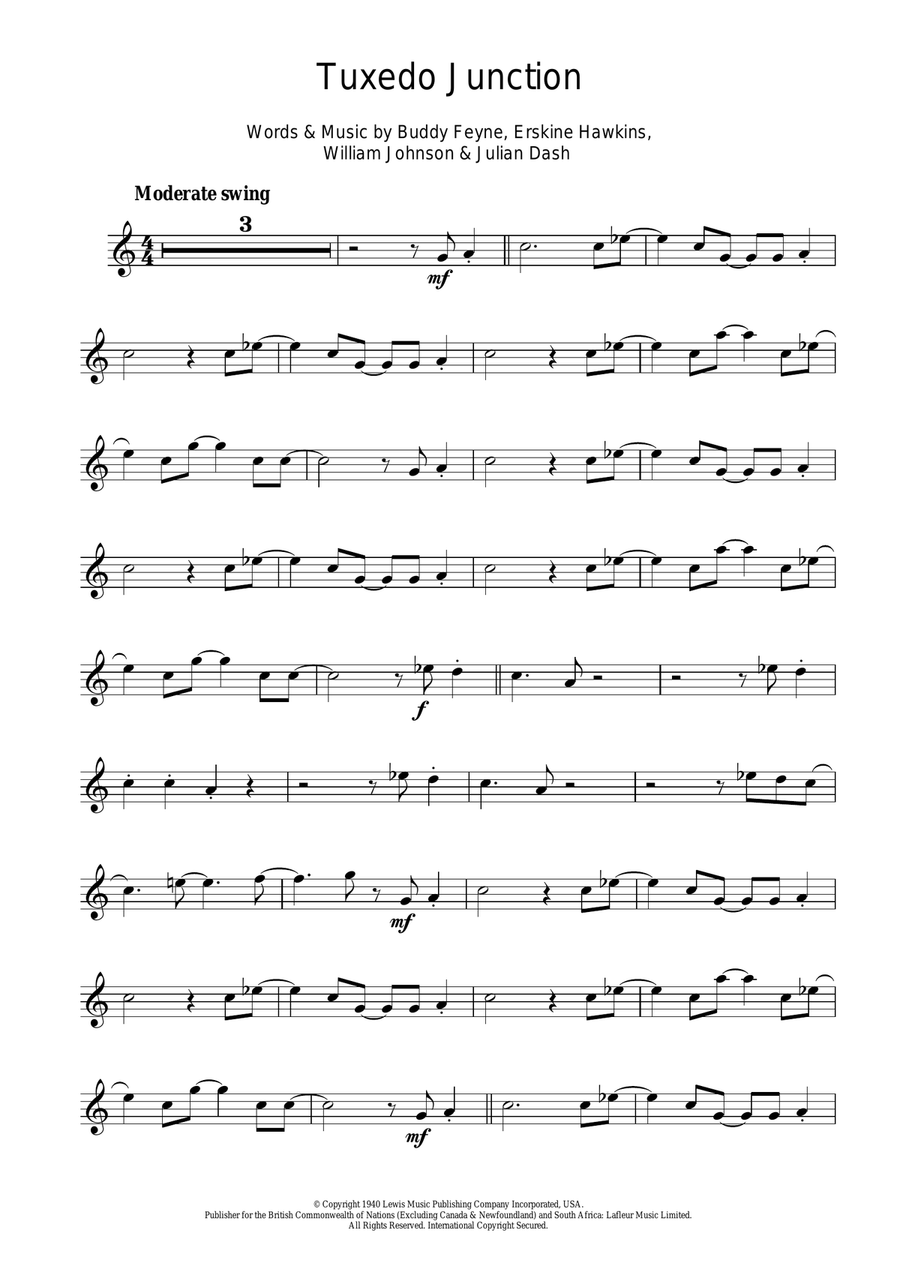 Tuxedo Junction Tenor Saxophone scores gallery preview page 1