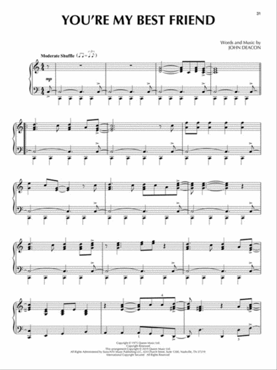 Queen – Piano Solo Collection Piano Solo scores gallery preview page 5