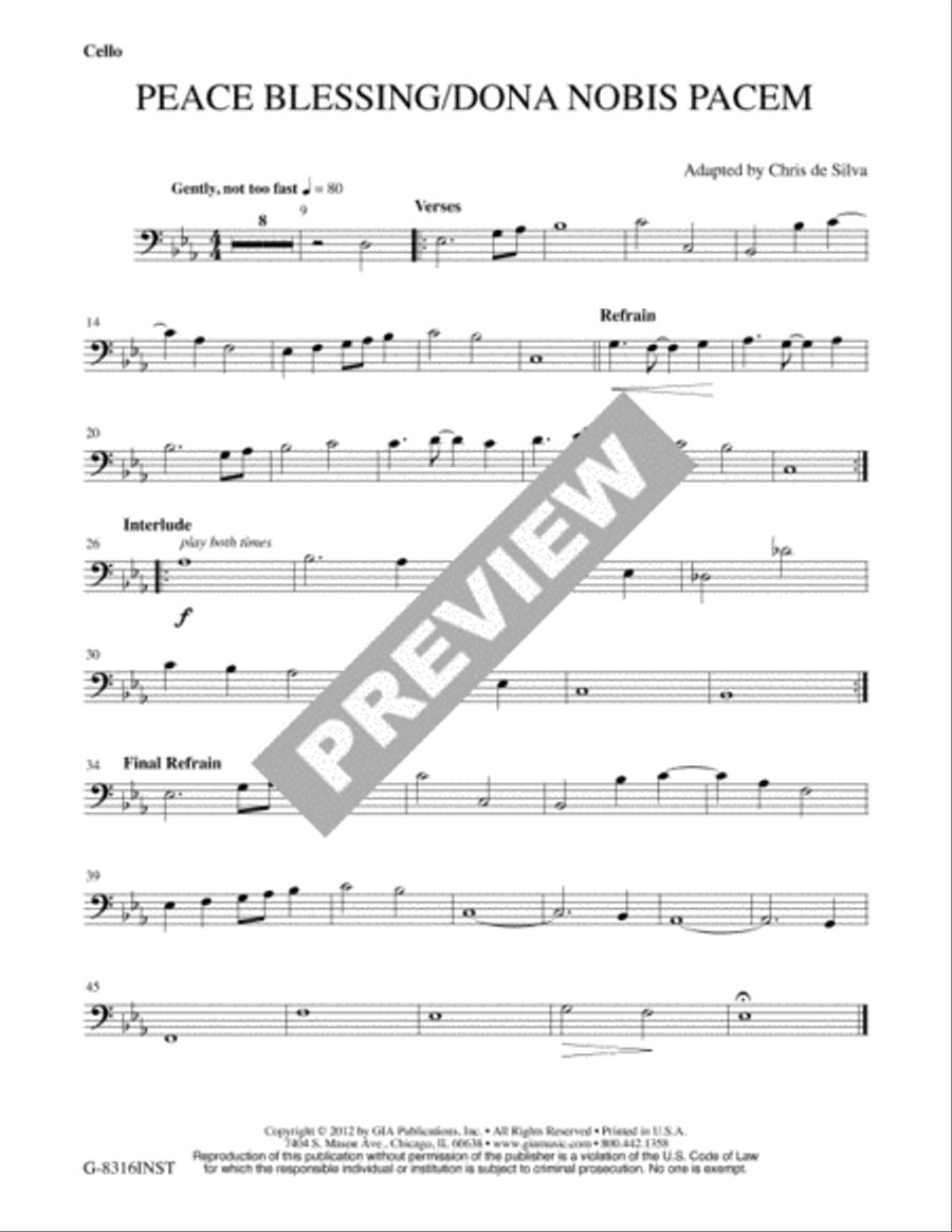 Peace Blessing / Dona Nobis Pacem - Instrument edition Oboe scores gallery preview page 3