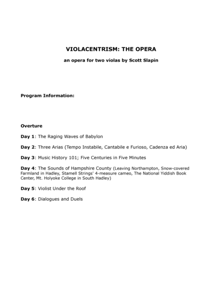 Violacentrism: An Opera in One Act for Two Violas