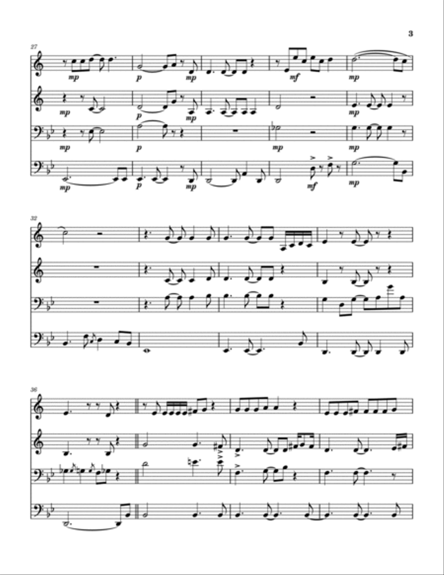 Somebody Home Brass Quartet scores gallery preview page 4