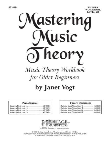 Mastering Music Theory Level 2B