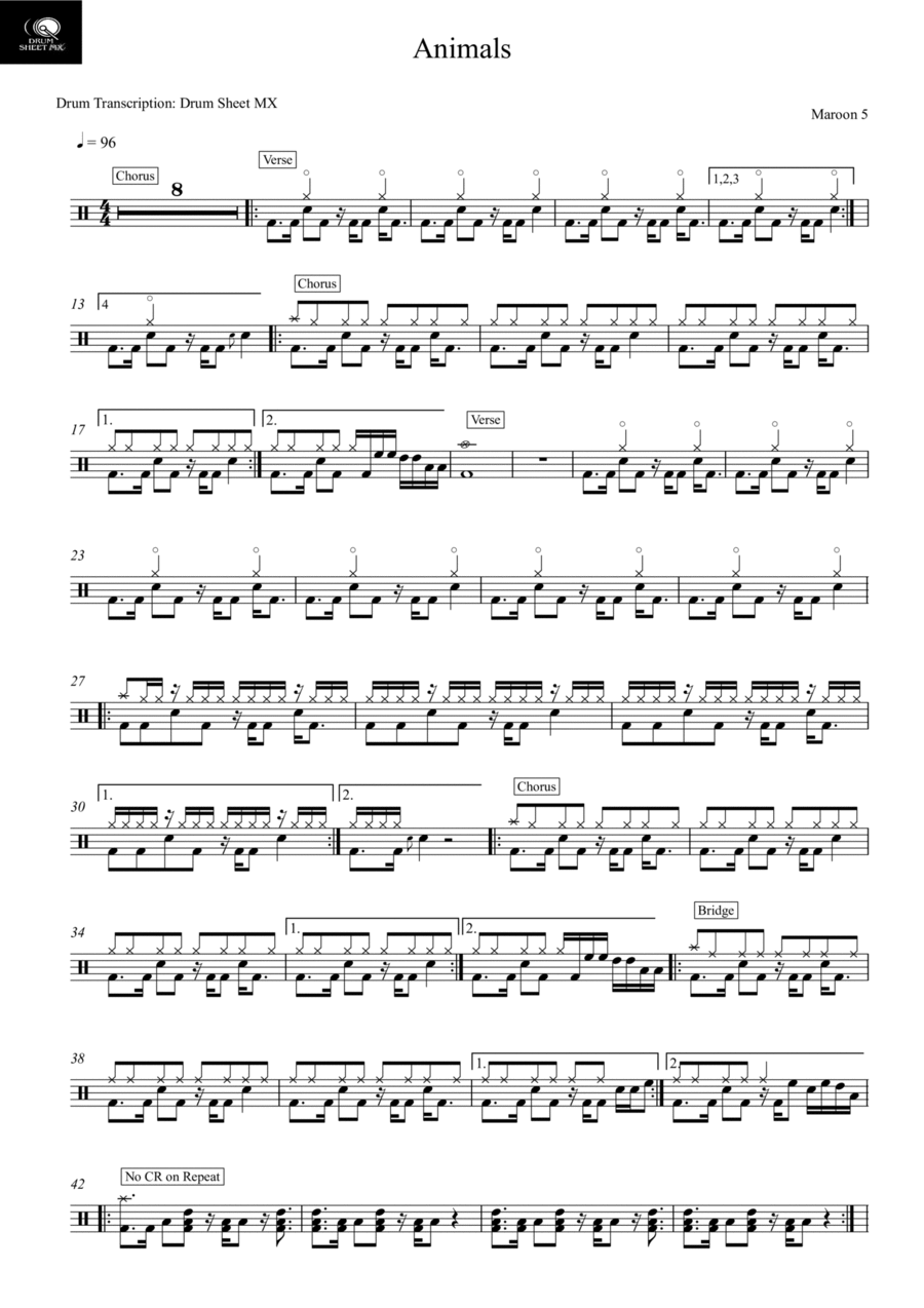 Animals Drum Set scores gallery preview page 1