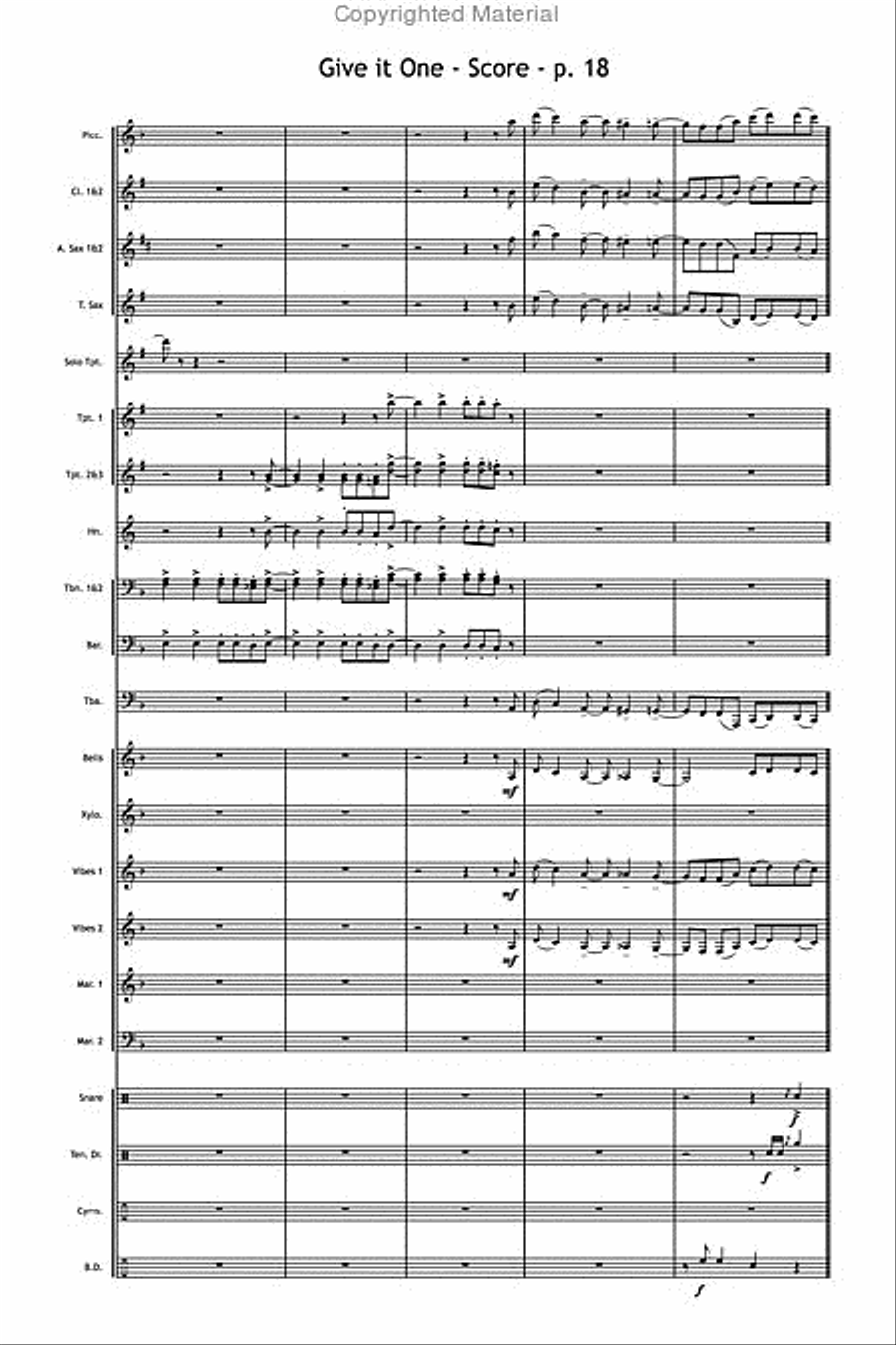 Give It One Marching Band scores gallery preview page 18