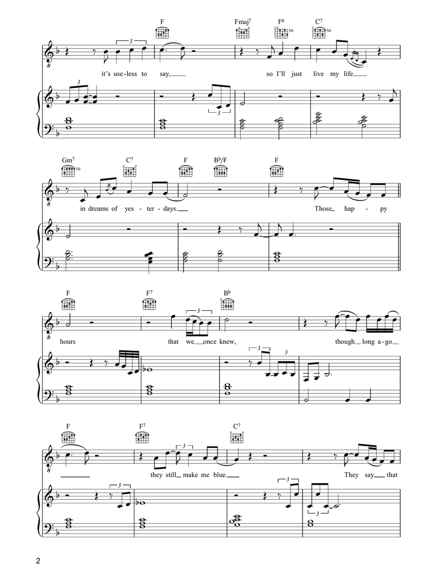 I Can't Stop Loving You Piano, Vocal, Guitar scores gallery preview page 2