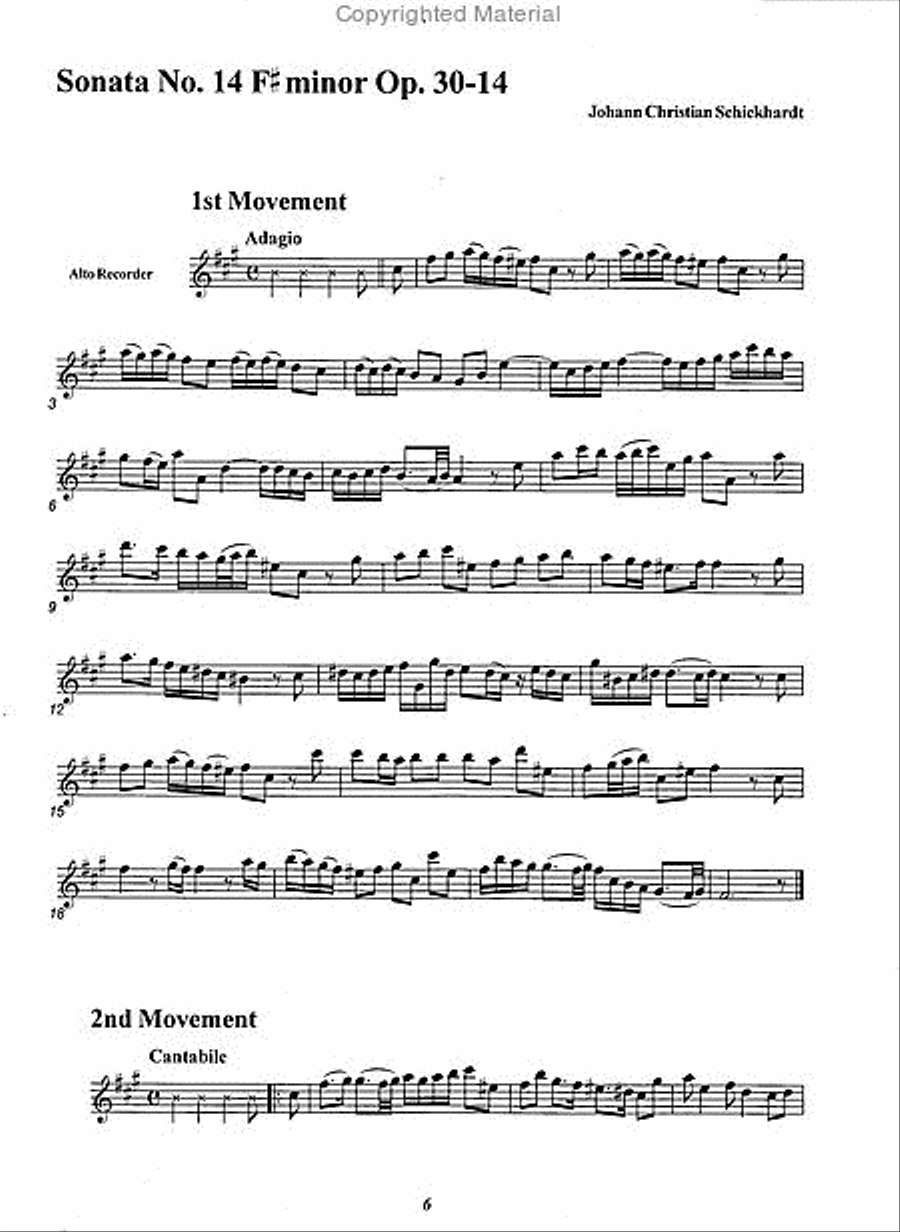 Sonata in F-sharp minor, Op. 30-14 Alto Recorder scores gallery preview page 2