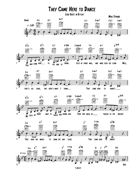 They Came Here to Dance (Lead Sheet in B flat) image number null