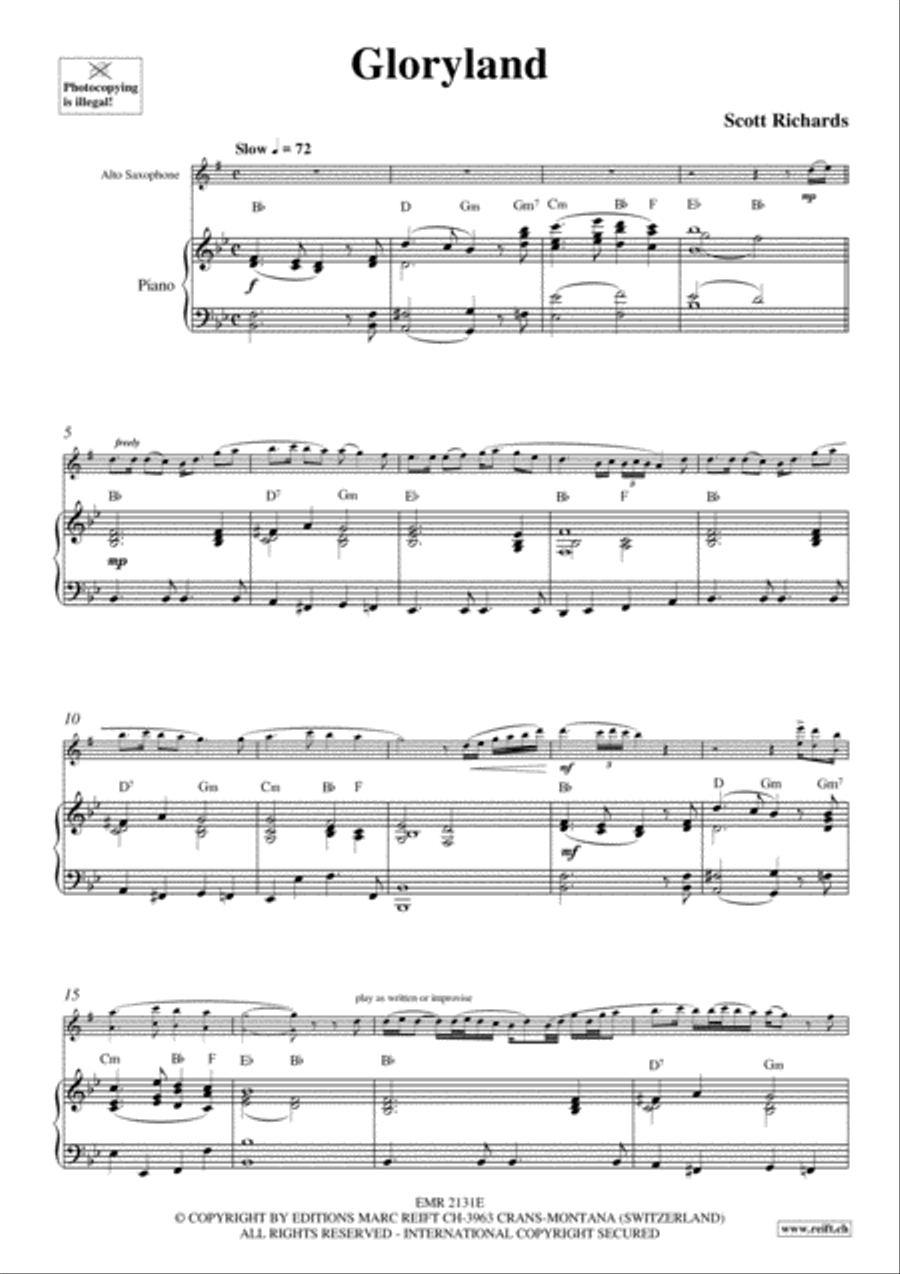 Gloryland Alto Saxophone scores gallery preview page 3