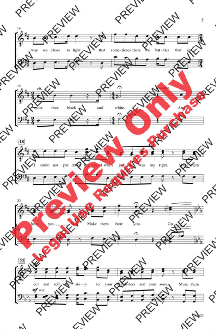 Make Them Hear You Men's Choir scores gallery preview page 4