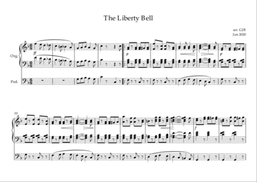 Liberty Bell for Organ Organ Solo scores gallery preview page 1