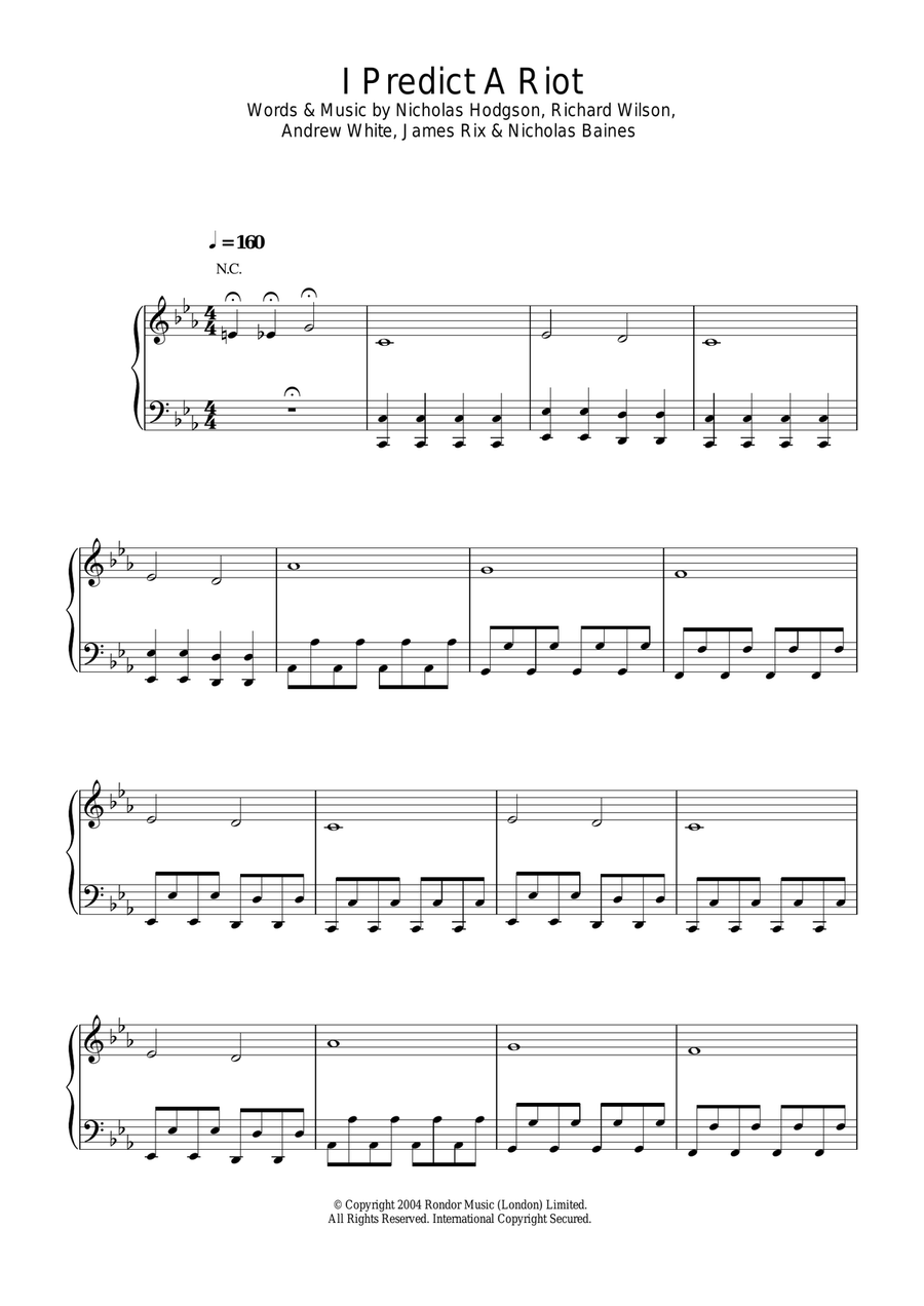 I Predict A Riot Guitar scores gallery preview page 1