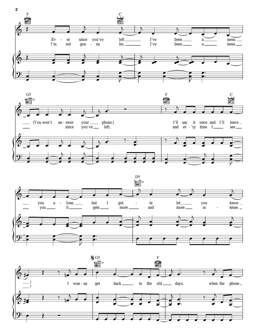 Get Back Get Back Piano, Vocal, Guitar scores gallery preview page 2