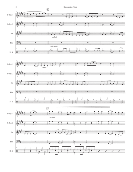 Because The Night by Patti Smith Brass Quartet - Digital Sheet Music