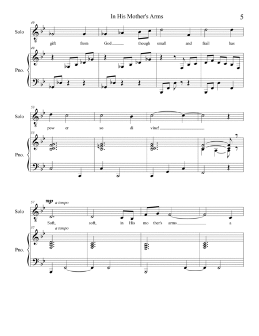In His Mother's Arms Voice scores gallery preview page 5