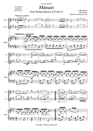 Book cover for Boccherini - Minuet - 2 Flutes, Flute Duo & Piano