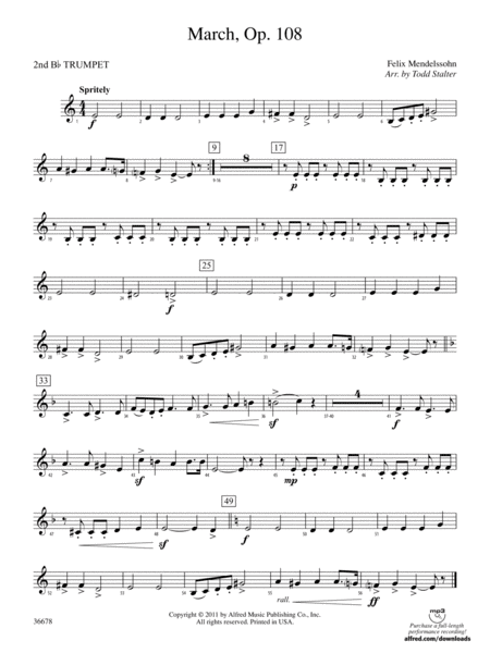 March, Op. 108: 2nd B-flat Trumpet