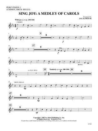 Sing Joy: A Medley of Carols: 1st Percussion