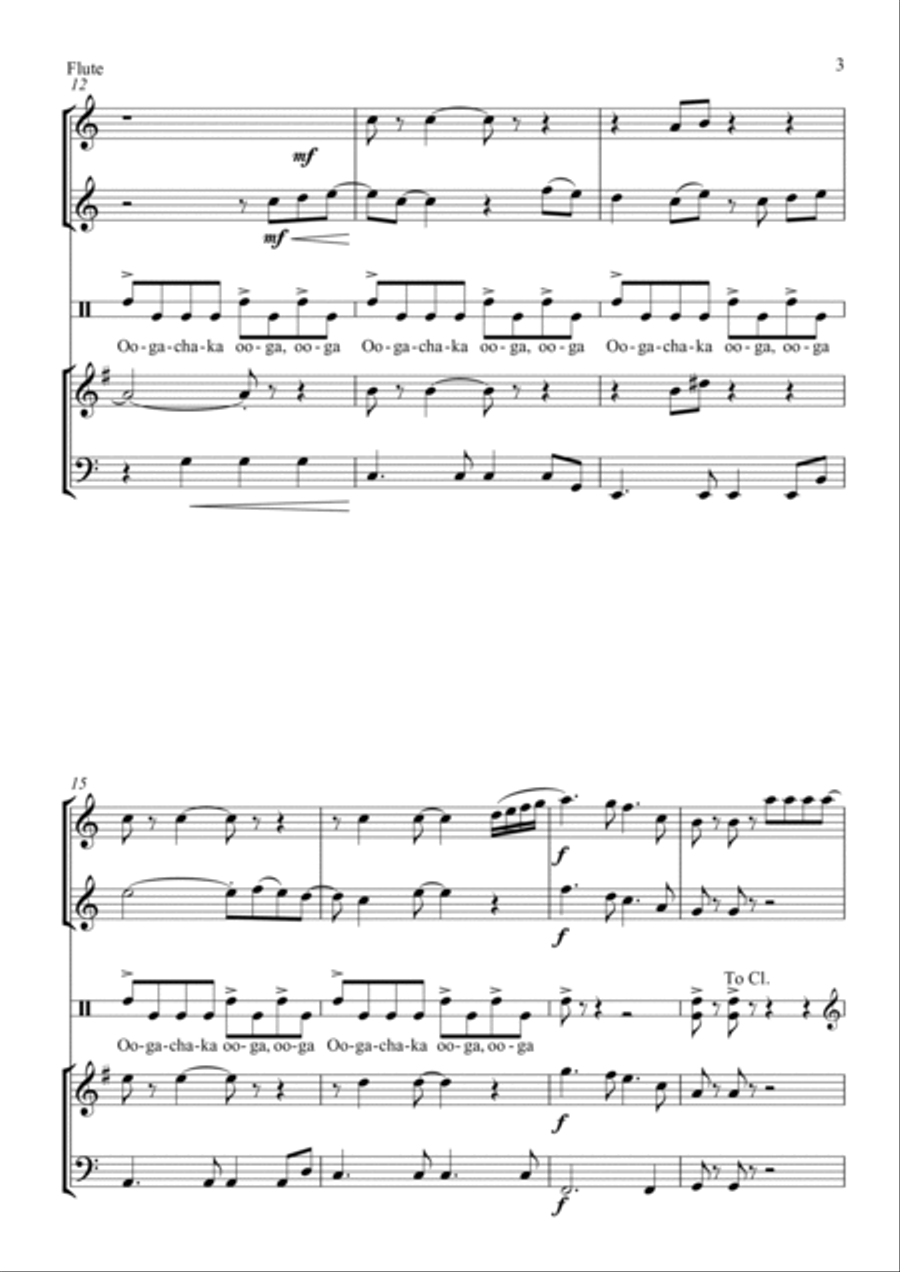 Hooked On A Feeling Woodwind Quintet scores gallery preview page 4