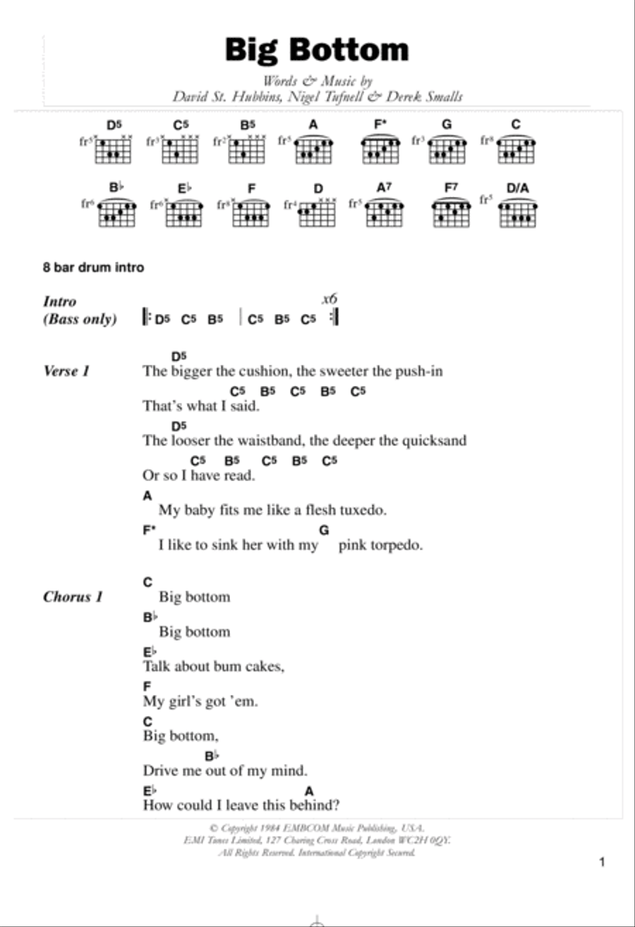 Big Bottom Big Bottom Guitar scores gallery preview page 1
