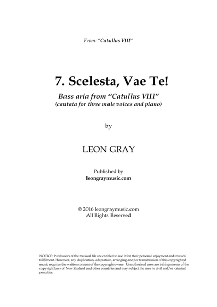 Scelesta, Vae Te, from trio cantata 'Catullus VIII' image number null