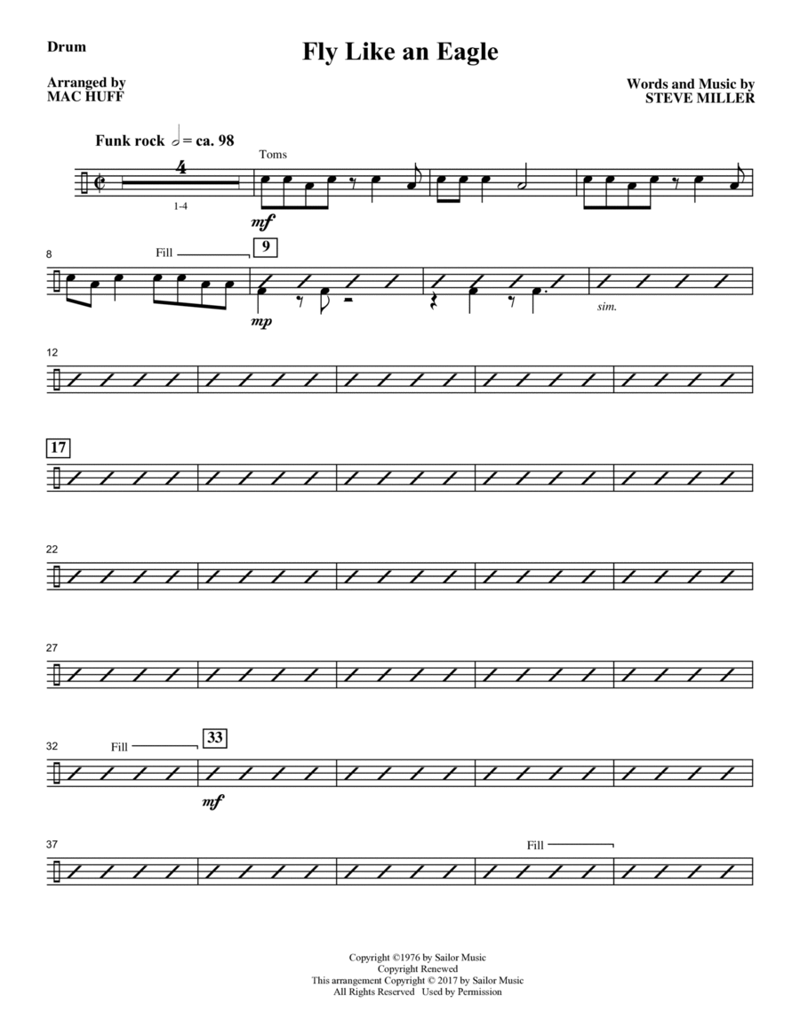 Fly Like an Eagle - Drums Choir scores gallery preview page 1