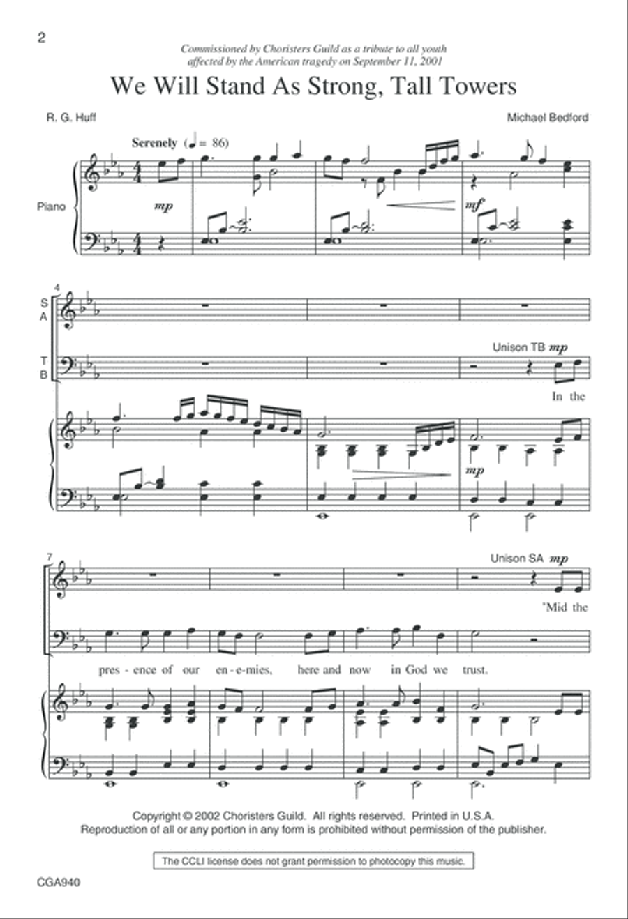 We Will Stand as Strong, Tall Towers 3-Part scores gallery preview page 2