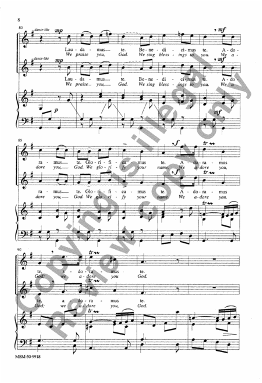 Laudamus Te We Praise You, God (Choral Score) image number null