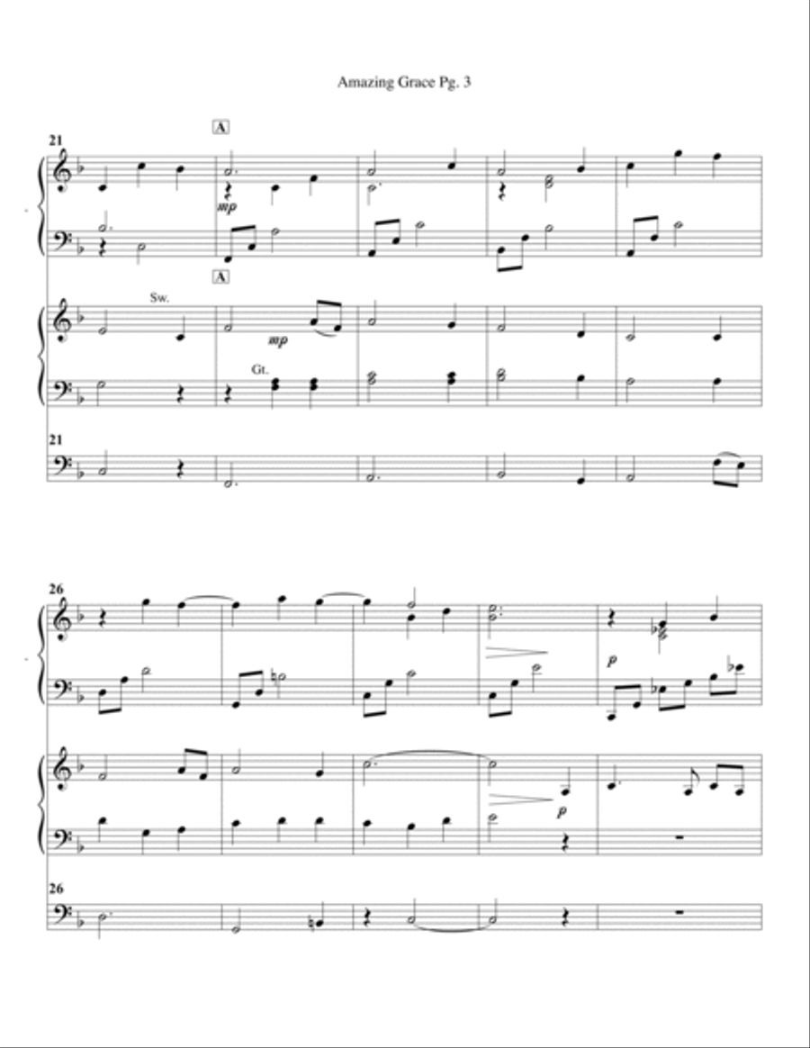 Amazing Grace--Piano/Organ Duet.pdf Piano scores gallery preview page 4