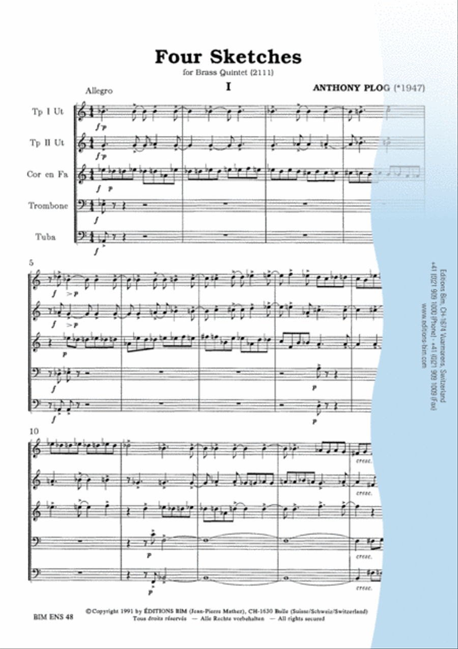 4 Sketches Brass Quintet scores gallery preview page 2