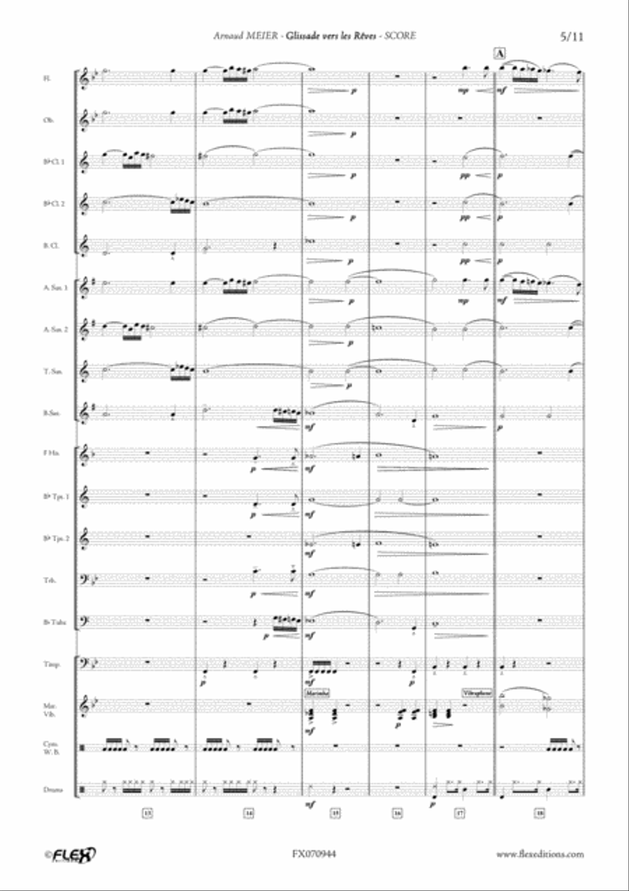 Glissades vers les reves Glissades vers les reves Concert Band scores gallery preview page 5