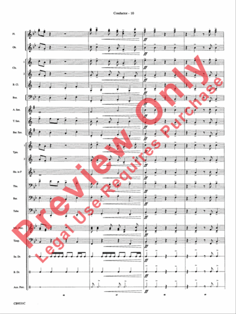 The Great Escape March Concert Band scores gallery preview page 13