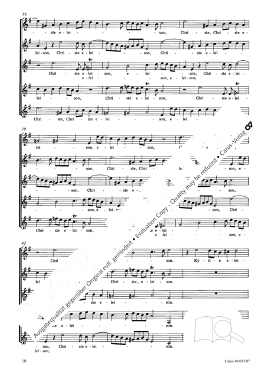 Kyrie in D minor 4-Part scores gallery preview page 11