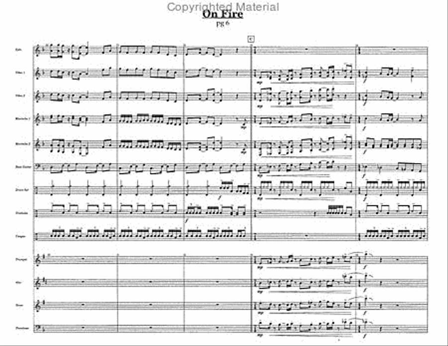 On Fire On Fire Percussion Ensemble scores gallery preview page 3